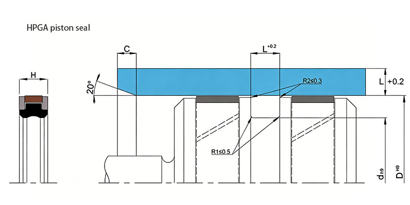 double acting hydraulic cylinder piston seals